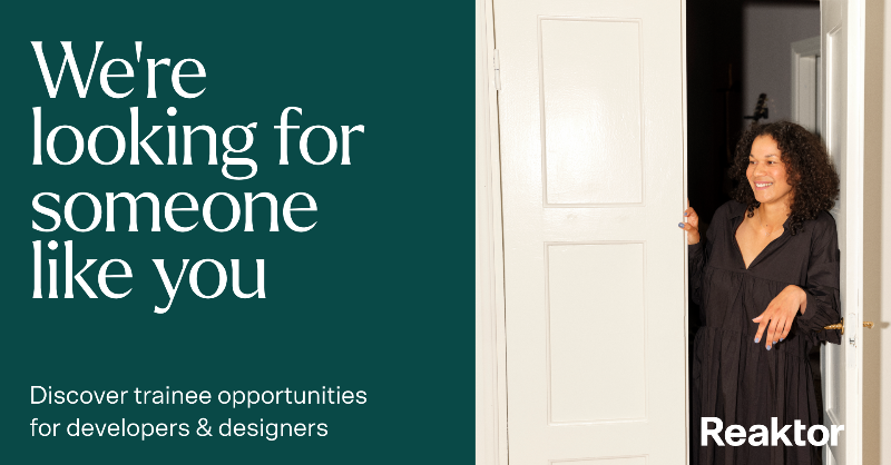 ReaktorNow's tweet photo. It's finally time to apply for a summer traineeship! As a developer or design trainee, you will participate as an equal member of the Reaktor team in one of our client projects.
