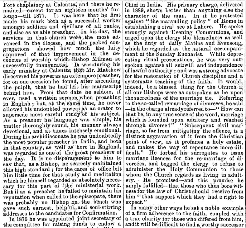 AustAnglican's tweet photo. 2 December 1898: death of the Rt Revd Henry James Matthew, aged 61. He had served for more than 10 years as second Bishop of Lahore. #anglican #124years He suffered a stroke while celebrating communion in the Cathedral at Lahore, on Advent Sunday, and died shortly afterwards. https://t.co/0xssUdii5d