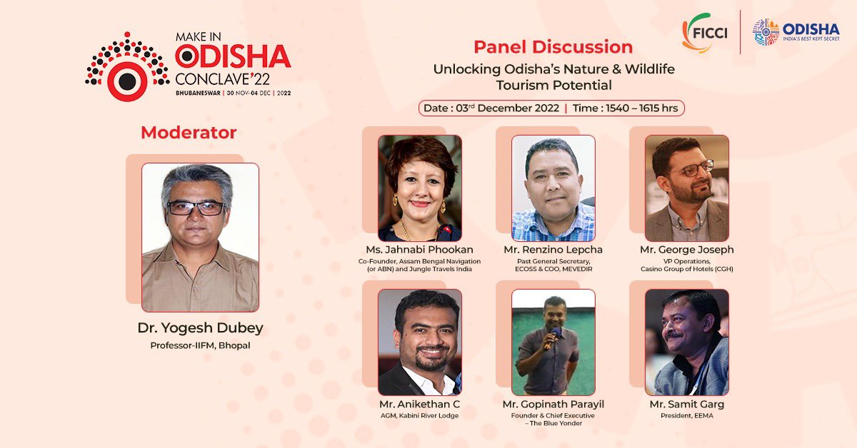 Come. Join the Juggernaut at #MakeinOdisha Conclave '22. 

Understand investment opportunities in Odisha's Tourism Sector with Panel Discussions led by Travel &amp; Hospitality Industry captains on 3rd December 2022, 1430-1630 Hrs, Janata Maidan, Bhubaneswar.

<a href="/ficci_india/">FICCI</a>