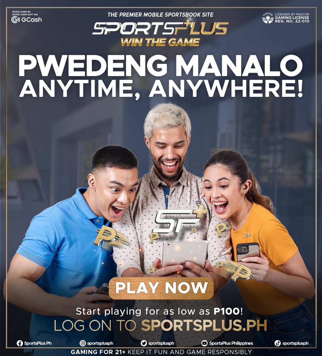 sportsplusph's tweet photo. PWEDENG MANALO ANYTIME, ANYWHERE! 

Di mo kailangan ng app para tumaya sa SportsPlus! Gamitin mo lang ang mga mobile browsers tulad ng Chrome, Firefox, o Safari. Bets start as low as P100, kaya sali na! 

REGISTER NOW: https://t.co/56TKqrHo4j

#WinTheGame
#SportsPlusPH https://t.co/lGkKQjKVQ4