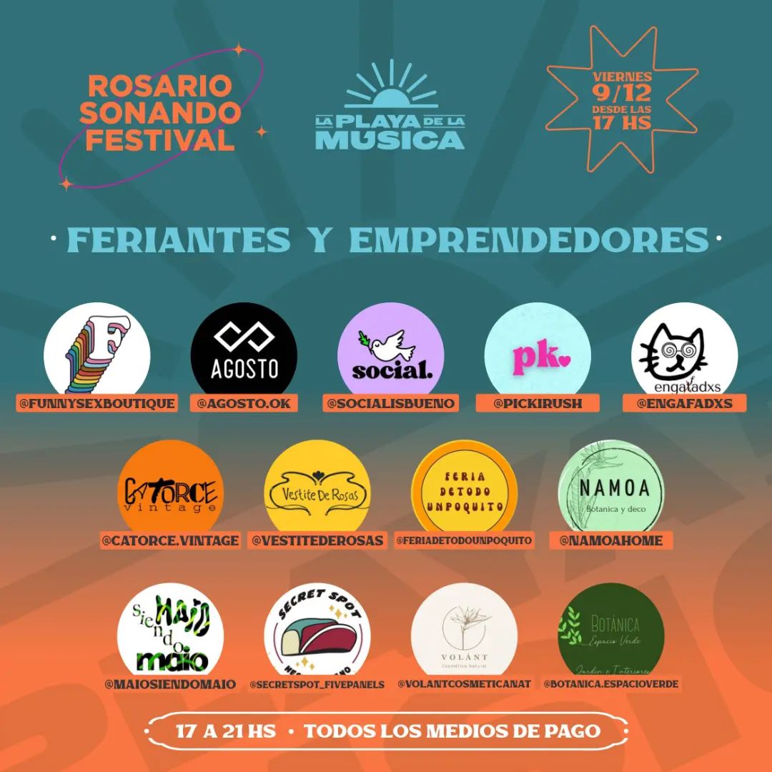 🥳 ROSARIO SONANDO FESTIVAL 🥳
Verano, playa, río y música en vivo 🤩
¿Qué mejor forma de despedir el 2022?
🗓️ Viernes 9 de diciembre
🕔 Desde las 17hs.
🎟️ Desde 3600$
Más info👉🏼@rosariosonando
#laplayadelamusica #rosariosonando
Entradas➡️passline.com/eventos/festiv…