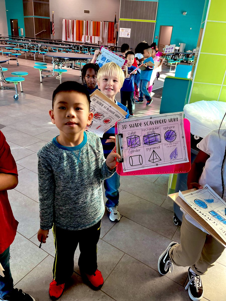 3D shape scavenger hunt! We had so much fun finding real examples in our own school! #likeacub <a href="/FoxKISD/">Fox Elementary</a> <a href="/Kleinisd_ELC/">Klein ISD ELC</a> <a href="/KleinISD/">Klein ISD</a>