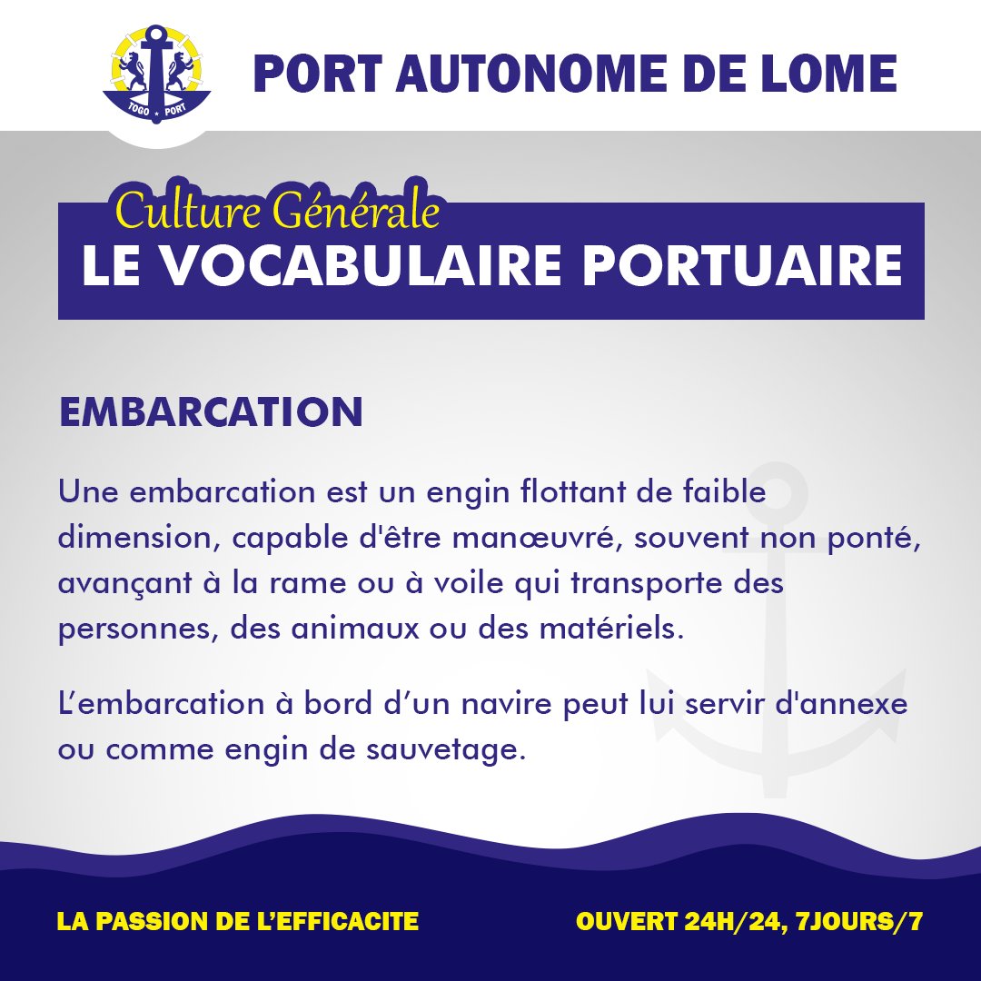 portdelome's tweet photo. CULTURE GÉNÉRALE
Que signifie « EMBARCATION » dans le vocabulaire portuaire ?
#embarcation #navire #bateau #ship #vessel #navigation #Transport #Maritime #shipping #logistics #fret #ocean #vocabulaireportuaire #news #LCT #Togo #economy #portoflome
@MaritimeTg @DamTogo https://t.co/ixIzrOr81s