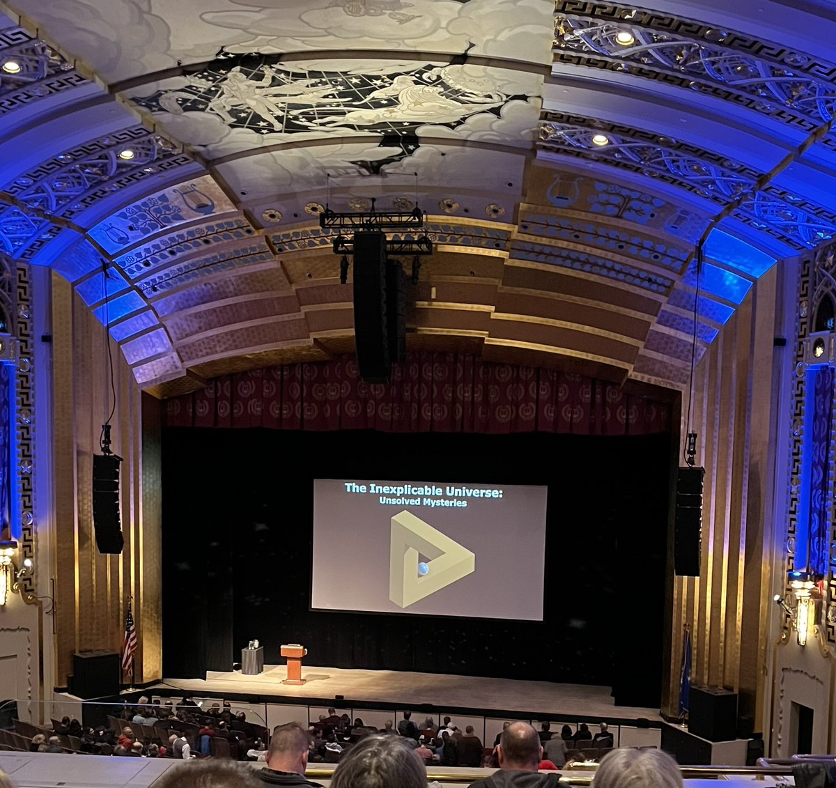 kblaird's tweet photo. Had the most amazing night at The Bushnell to see @neiltyson.✨ It was a night full of science, exploration, and curiosity, plus a lot of fun with two of the best coworkers out there! Thank you SO much, @hawks_principal! #lifelonglearners #sparkingcuriosity #GoHawks https://t.co/LxKWbOj5I7