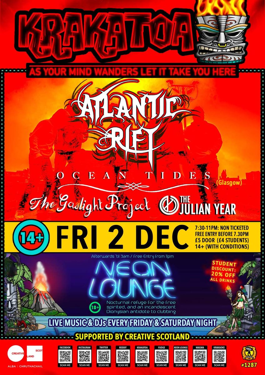 TONIGHT!! Aberdeen, we've missed you ;) down early to catch @TheJulianYear_ and @TheGaslightPro1, we're on from 9-9:45, don't miss this!