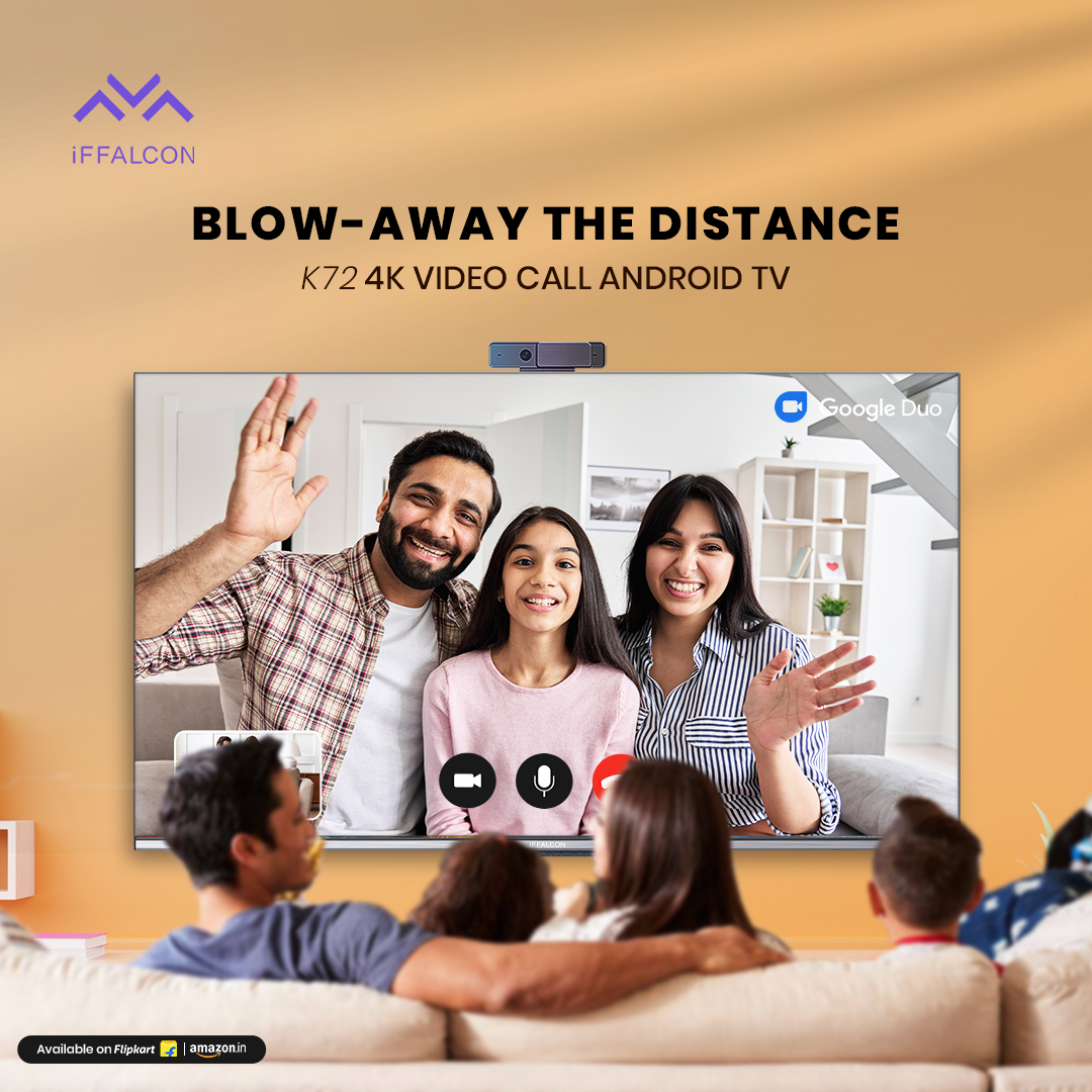 iFFALCONIndia's tweet photo. With #iFFALCON K72 4K VIDEO CALL TV, equipped with Google Duo, distance will never come in between you and loved ones!
Make keeping in touch, a piece of cake.
Buy now - https://t.co/UxPepzKibj
#K72 #VideoCall #GoogleDuo #4K https://t.co/NVqUeV6zMi