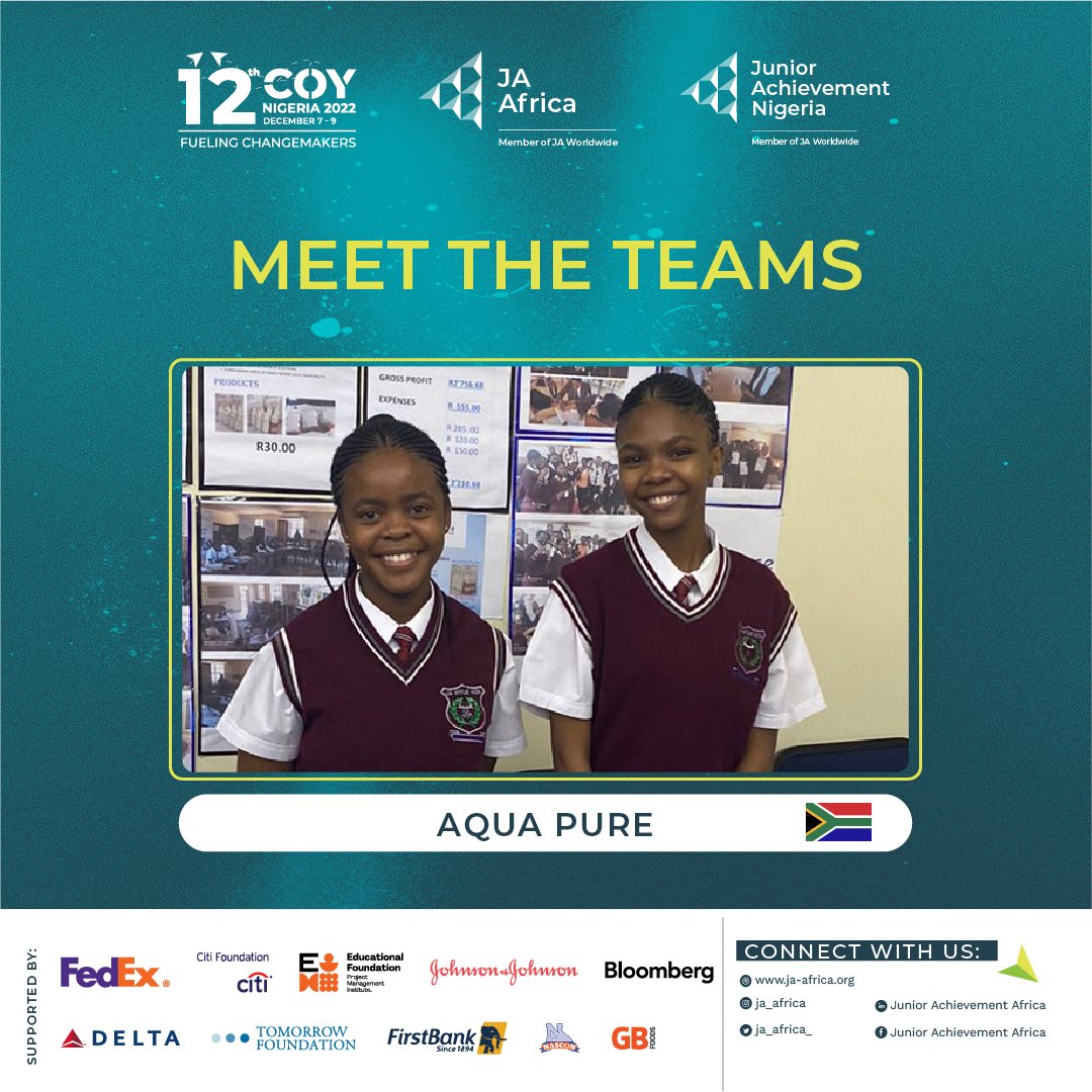 JASouthAfrica's tweet photo. South Africa let's bring it home! Help us support our team @Aqure_puresa to win the Public Choice Award by watching, liking and commenting on their video here https://t.co/8Lio1WfQ0C

#AfricaCOY22 #Citifoundation #Pathways2progress #Pmief #Entrepreneurshipeducation https://t.co/8pBNGJ8NnU