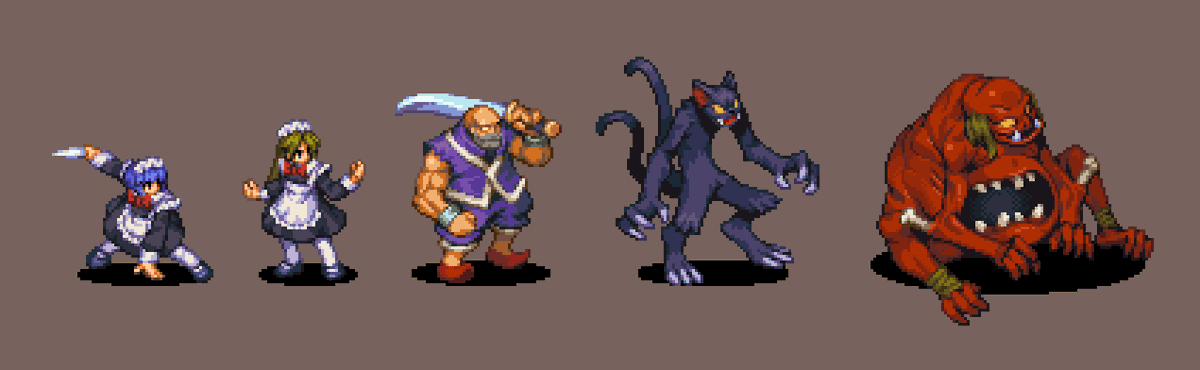 조삼님 (<a href="/rpgcho3/">조삼/Cho3</a>)의 작품 '심령도시' 에 쓰일 몬스터 배틀러 스프라이트 입니다. #pixelart #픽셀아트 #ドット絵