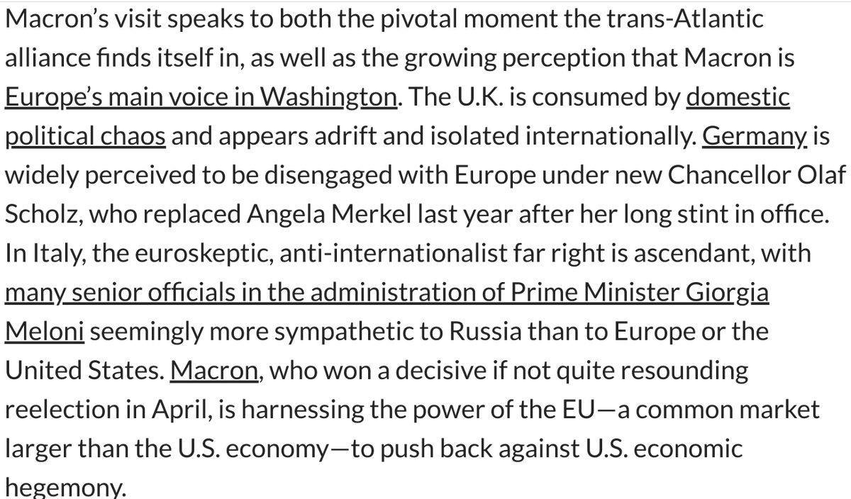 DaveKeating's tweet photo. This week's #EuropeDecoder newsletter:
#Macron cast himself as defender of Europe in his Washington visit, blasting the #IRA as “super aggressive” toward European companies and said it risks “fragmenting the West.”
https://t.co/HPosGO0O80 https://t.co/5fyDrqCanC