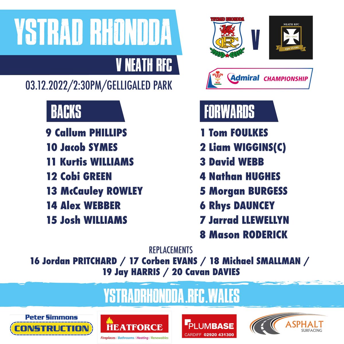 YSTRAD RHONDDA RFC tweet media