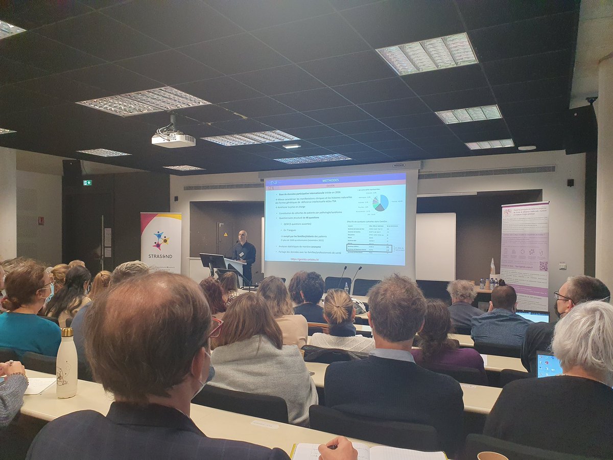 YannHerault's tweet photo. GENIDA une base de données participative utilisée par le Dr Durand pour comprendre les symptomes associés sur les troubles du neurodeveloppements et considérer les témoignages des familles au meeting @Stras_ND https://t.co/qRrn891KDT