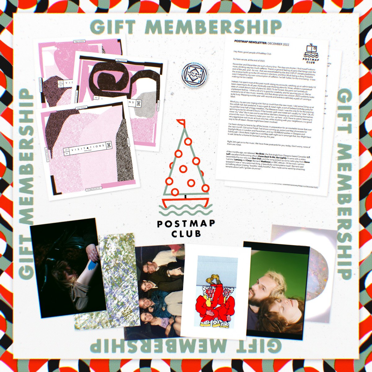 Twas the last #BandCampFriday before Xmas!

Give the gift of #PostMap. Our bumper gift package includes:

❄︎ Welcome card
❄︎ 6x postcard bundle
❄︎ 3x VISITATIONS series 03 postcards
❄︎ Brand New 2023 club badge
❄︎ Delivery in time for xmas

🎁 bit.ly/3ETMIP7