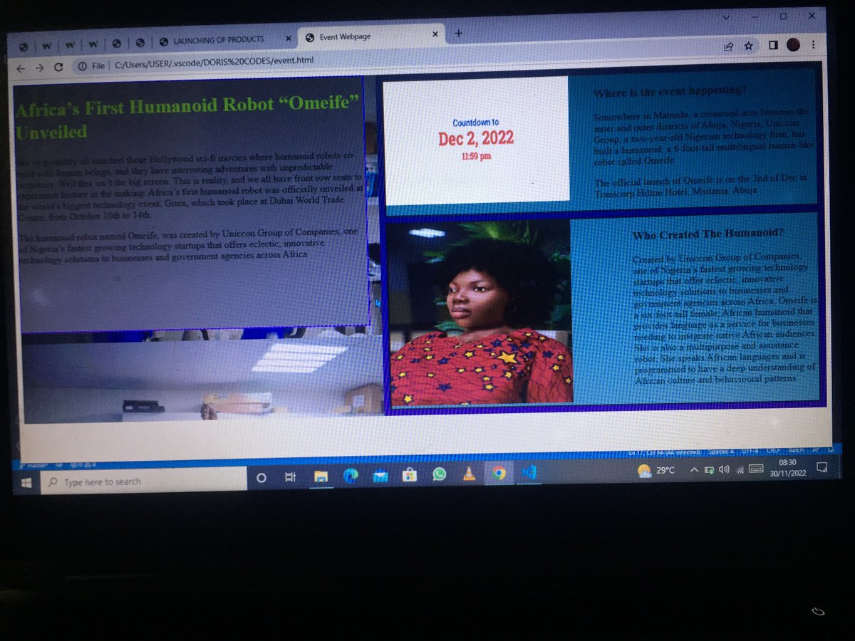 Tech_geek001's tweet image. #30daysofcode
Sorry I haven’t been active lately I had issues with my phone.
Day 7-8: did some basic projects on CSS, practicing what I learnt.
Created a restaurant websites a launching website and on events webpage.
I continued my CSS course and I’m on it.
#frontendnewbie