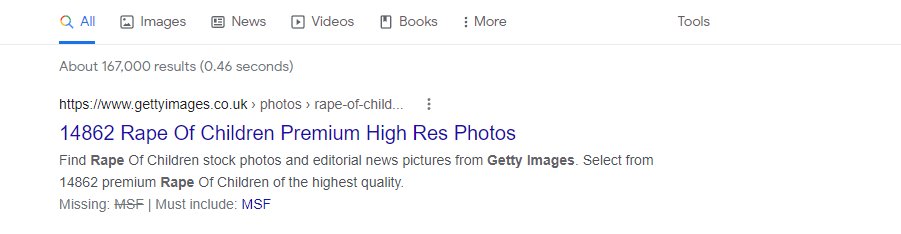 duckrabbit (@duckrabbitblog) on Twitter photo These are just two of the orgs that <a href="/msf/">MSF International</a> continue to give access to their patients.
Alamy: 'Find the perfect emaciated stock photo'
Getty: '14862 rape of children premium high res photos' These are just two of the orgs that <a href="/msf/">MSF International</a> continue to give access to their patients.
Alamy: 'Find the perfect emaciated stock photo'
Getty: '14862 rape of children premium high res photos'