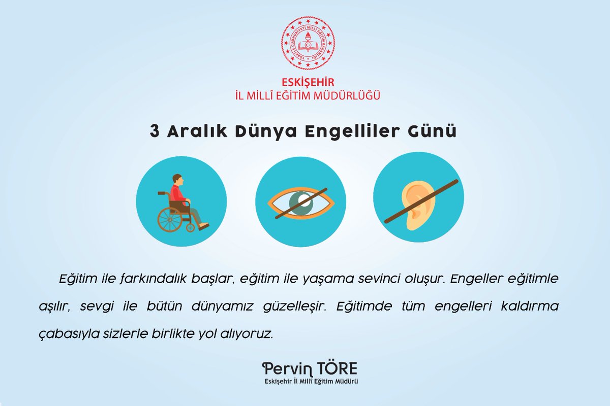 Hayatı paylaşmak için engel yok..!

✨Tüm engelleri birlikte aşacağız...

#EngelsizEskisehir

<a href="/tcmeb/">Millî Eğitim Bakanlığı</a> <a href="/eskvaliligi/">T.C. Eskişehir Valiliği</a> <a href="/pervin_tore/">Pervin TÖRE</a>