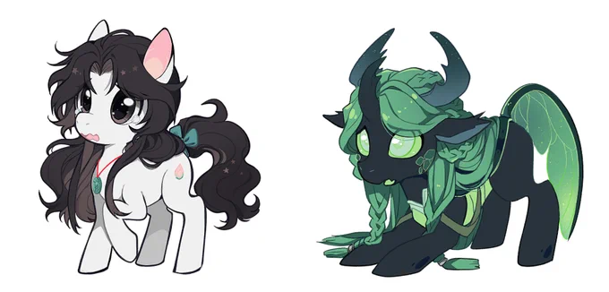 Some ponies crossed my dash last week and I felt a wave of nostalgia! (I used some of those ponies as inspiration!) I had to draw Qijiu versions and of course sparklepony!Binghe. #svsss 