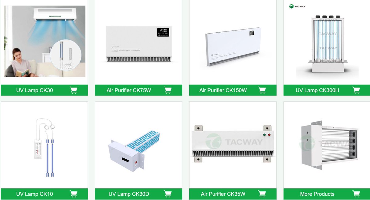 Tacway is a company  focus on design, produce HVAC UV lamps and duct air purifiers. With well equipped manufacturing, testing facilities and strong technical capability, contact us via  email (sales01@tacway.com) to serve you professionally.
