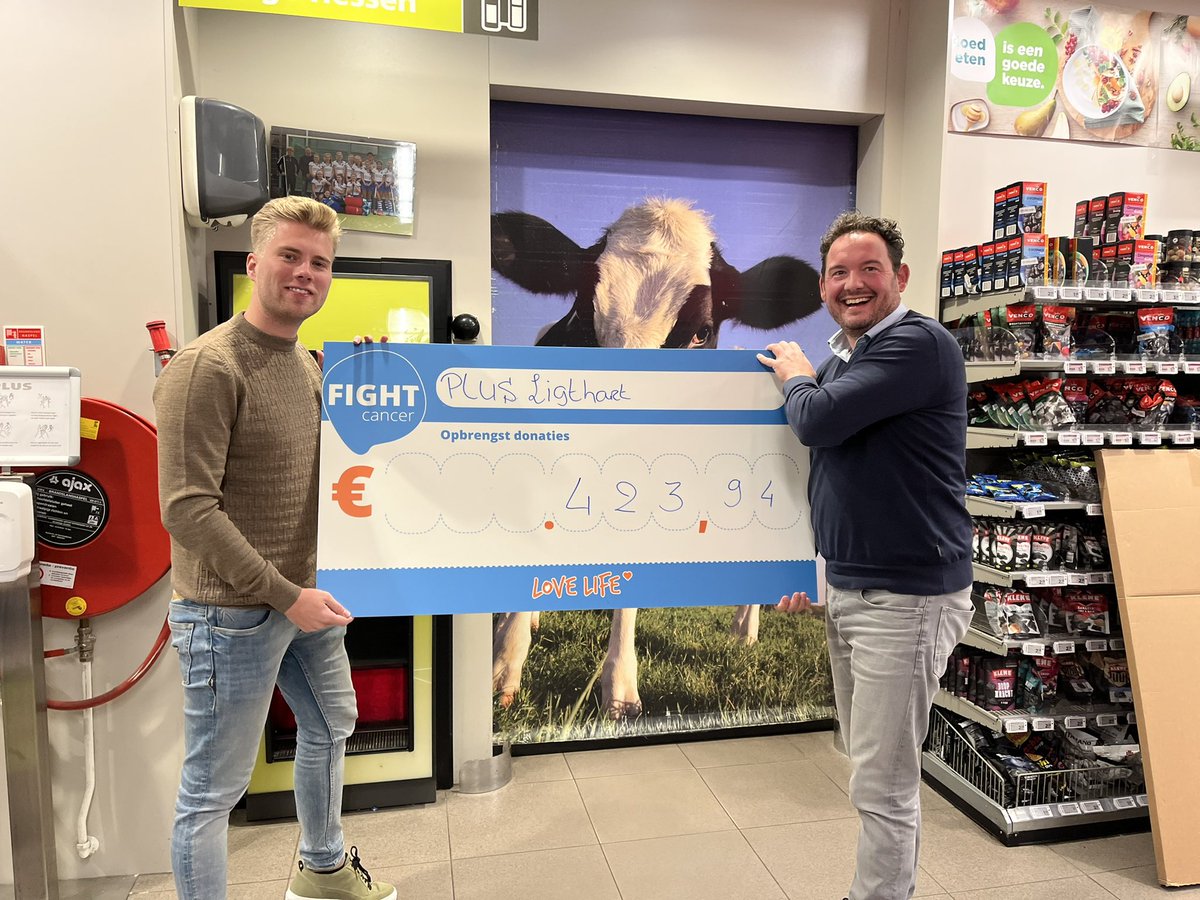 Wat een prachtig bedrag is er opgehaald met de statiegeldactie van PLUS Ligthart op het Leeuwerikplein: €423,94! Dank je wel PLUS Ligthart en natuurlijk dank aan alle klanten die hun statiegeld aan ons hebben gedoneerd 💙
#fightcancer #statiegeldactie #PLUSLigthart #Purmerend