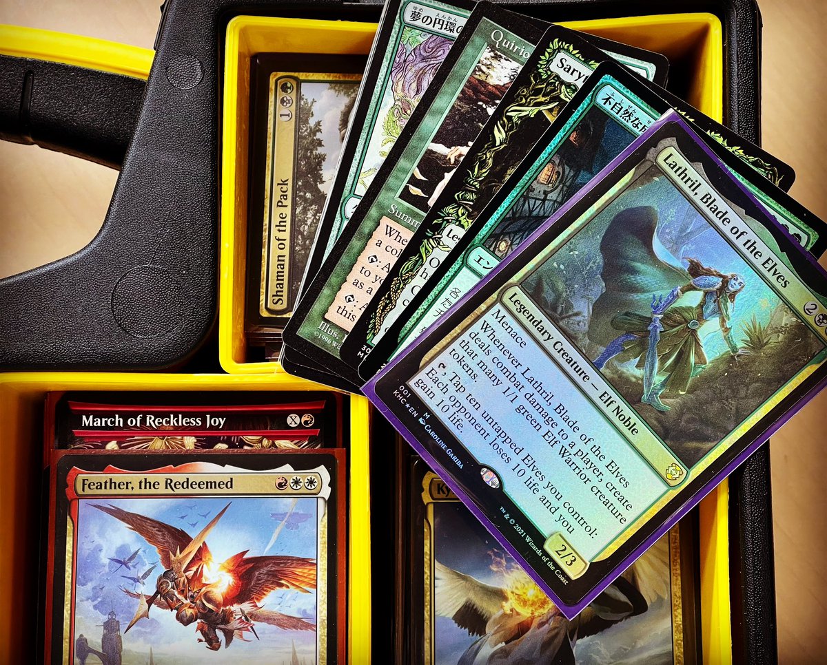 LeroyHayabusa's tweet photo. @ItsDanSheehan explained why you should take apart your #Commander decks. I’m not ready to go to that extreme, but I’m definitely inspired to work on things. I usually just toss new cards into the Stanley 😂 #EDH #Magic #mtg #MagicTheGathering #MagicCardCollection #MagicCards https://t.co/zY5bL8y6jU