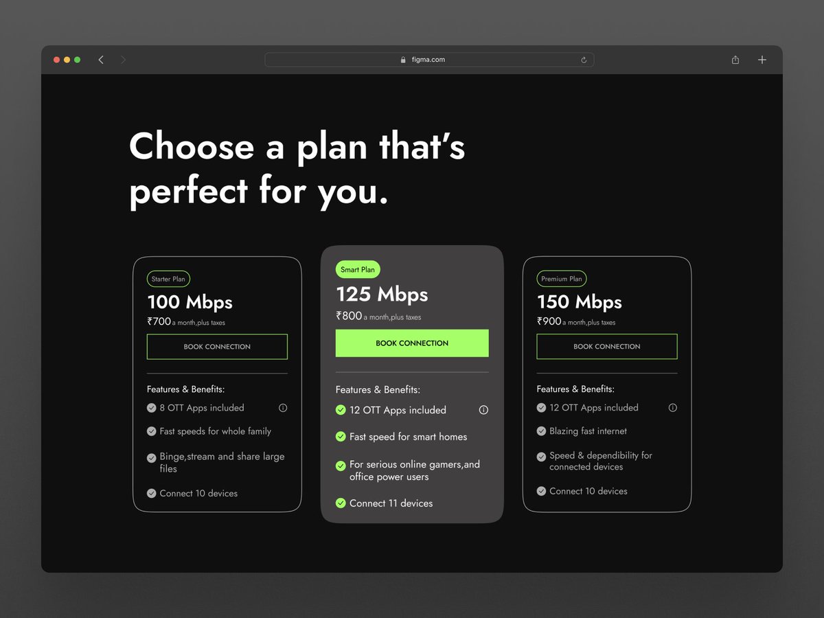 rajdeep___'s tweet image. Hi, guys!

Designed a Pricing Page  for day 30 of the 100 Day UI Challenge.

Hope you like it! 😀

#dailyui #dailyuichallenge #uiux #uidesign #ux #ui  #productdesigner #uiuxdesigner #design #figma  #100daysofui #designtwitter #⃝design #uxrajdeep