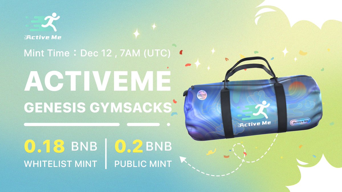 🏆Airdrop for the Top 3 on the leaderboard
⏰Time: 12th, Dec, 7AM UTC
💰Price: 0.2 BNB
🏋️Giveaway ActiveMe  WL X 10
✅RT❤️Tag 3 frds &amp; join DC

🥳Set a reminder to join! You don't wanna miss it!!🚀
#NFT #BNB #ActiveMe