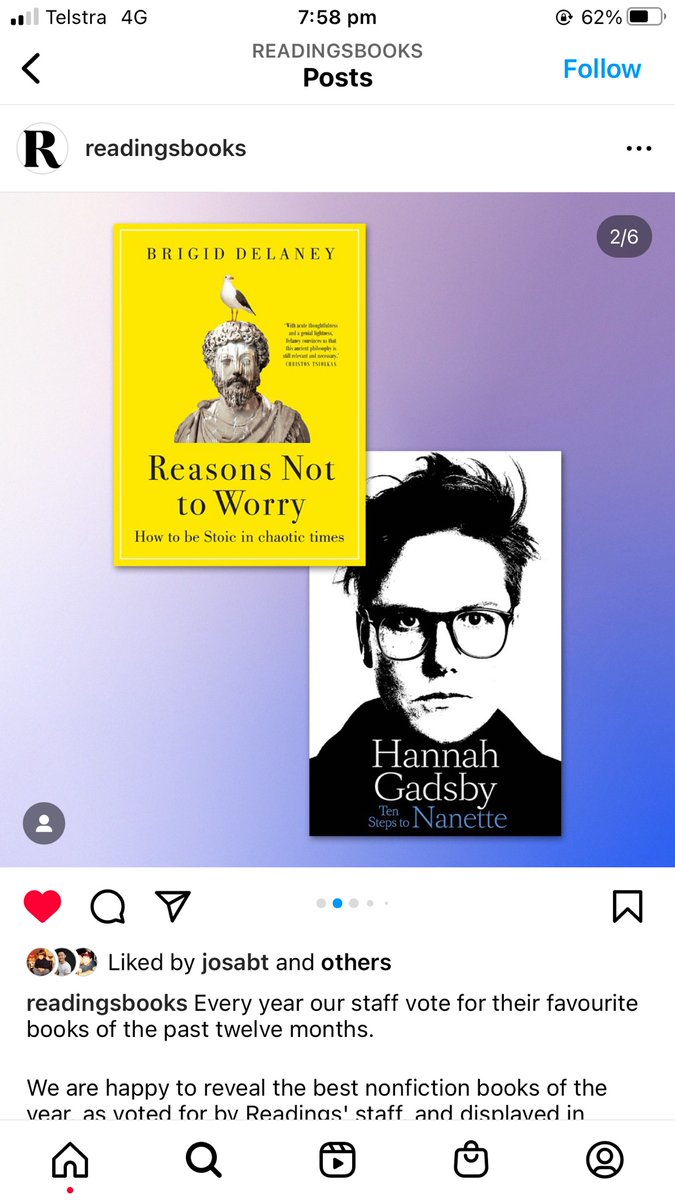 BrigidWD's tweet photo. I also want to thank staff at @ReadingsBooks who voted for Reasons Not to Worry as their fav non fiction book of the year https://t.co/R0XjwA9zss
