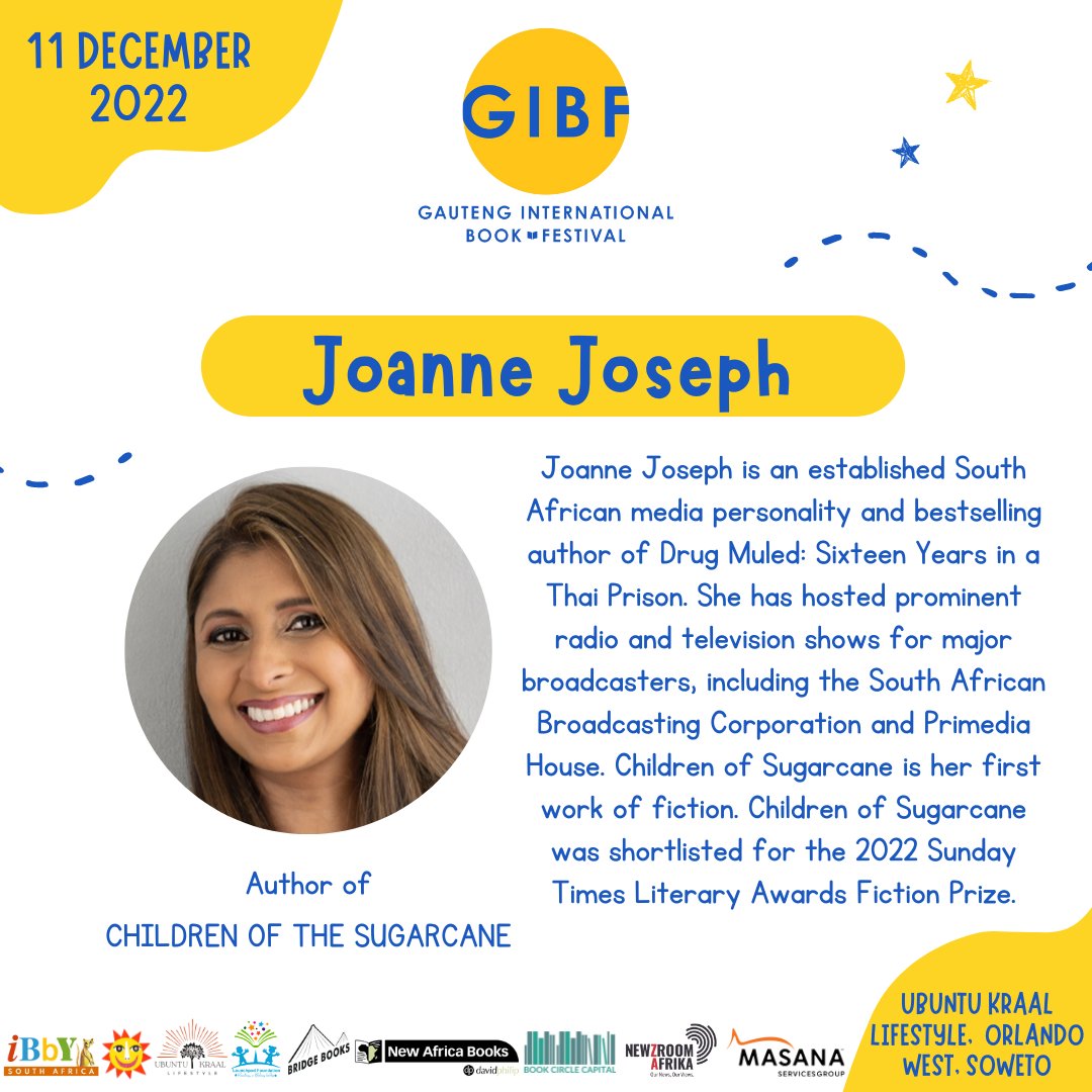 🟡 11h30 - 12h30 session.

🎟️ available here quicket.co.za/events/186619-… for only R100.00 ALL-DAY access.

🟡 Panelists: Sue Nyathi, AN ANGEL'S DEMISE, Barbara Masekela, POLI POLI, Laila Manack, SISTERS OF THE CIRCUS, Joanne Joseph, CHILDREN OF THE SUGARCANE