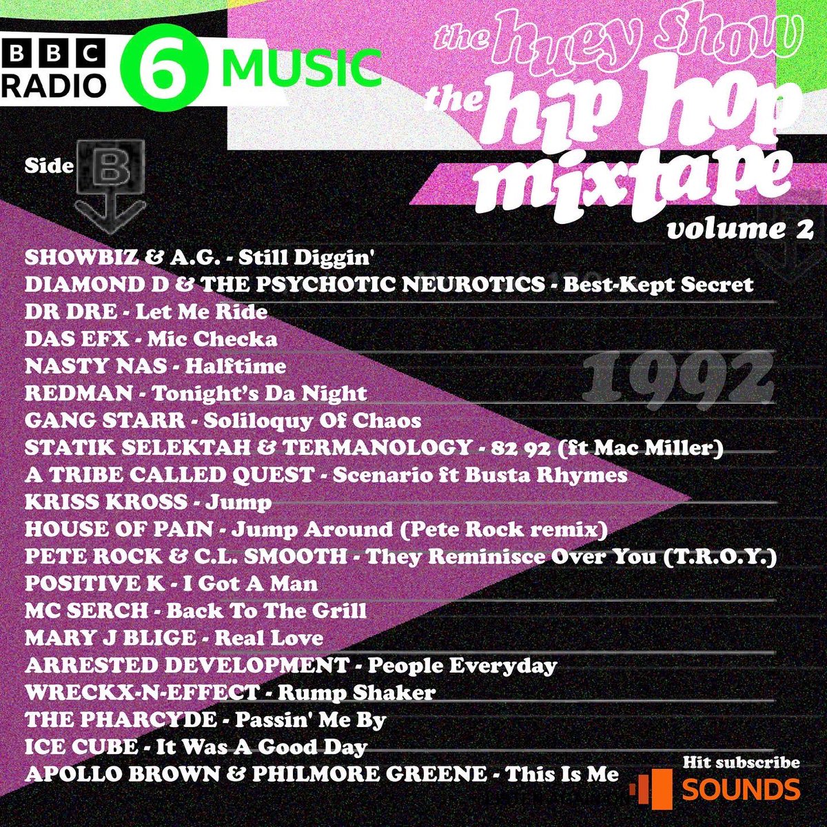 Episode 2 @OfficialHuey #HueyHipHopMixtape out now! 
2022 x 1992

Listen on @BBCSounds 
Live broadcast @BBC6Music midnight Sunday/Monday

bbc.co.uk/sounds/brand/m… #hiphop #rap #newhiphop #1992hiphop