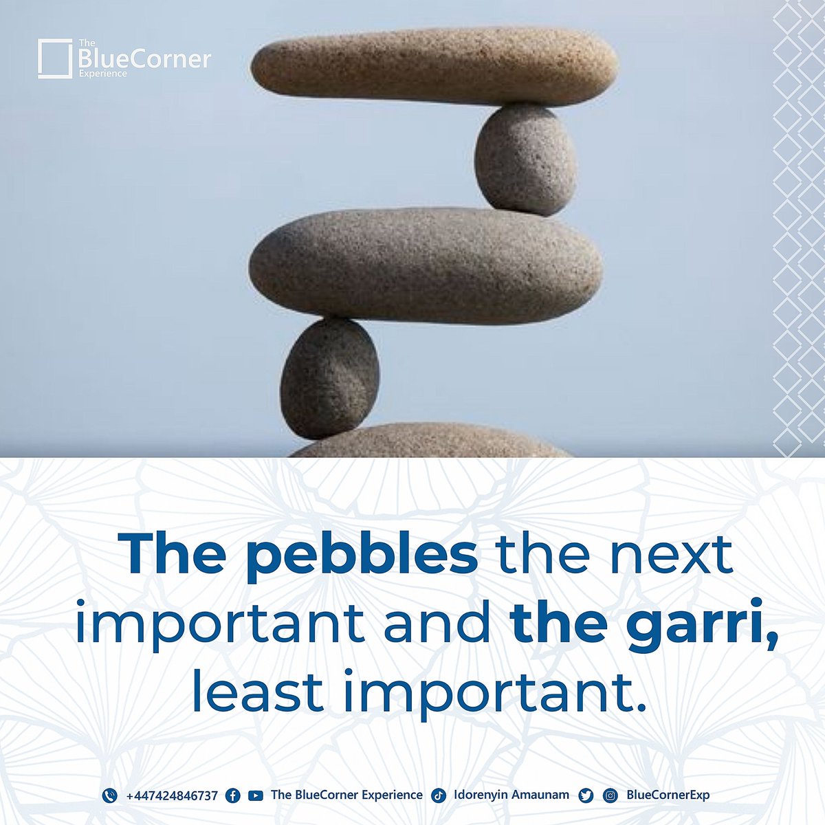 BlueCornerExp's tweet photo. So my question for you today is: What is the most important thing for you?
It says a lot about where you are going.
#TheBlueCornerExperience
#bluecornerExp
#garri https://t.co/vuL39TYQ1D