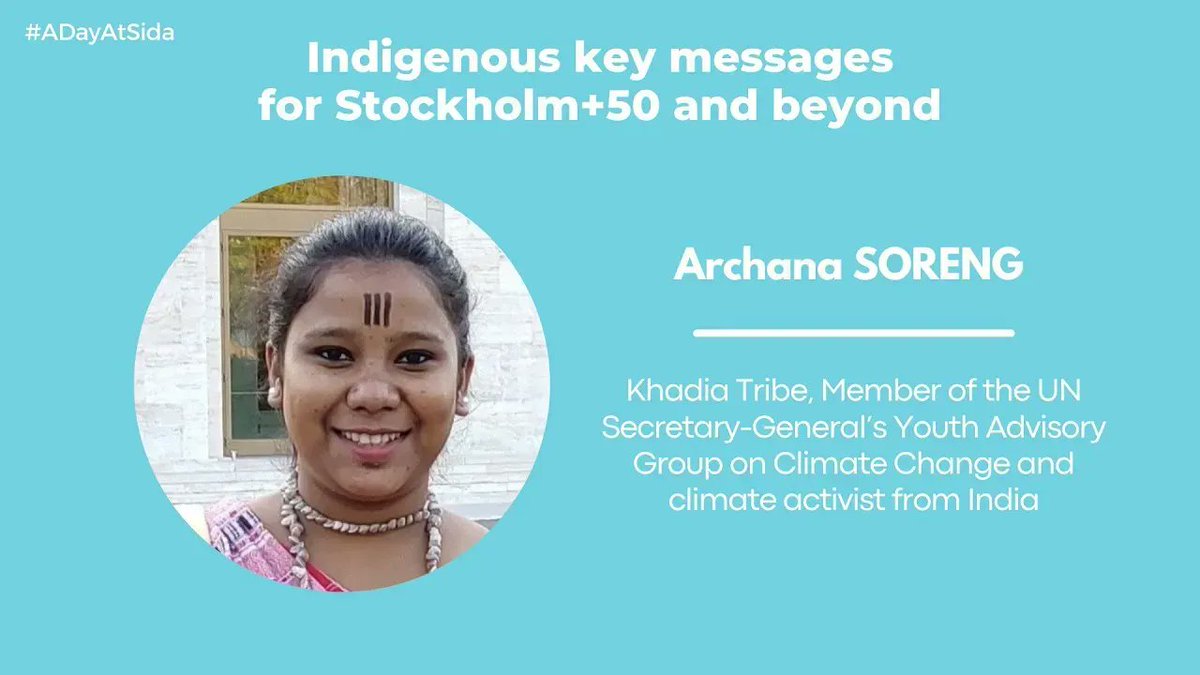 #ADayAtSida @SorengArchana, climate activist from the Kharia tribe in Odisha, India & member of @YAGClimate explains why #IndigenousPeoples & local communities should be leaders of climate action processes & decision-making. Watch it here 💻 bit.ly/3S5Y0VK
