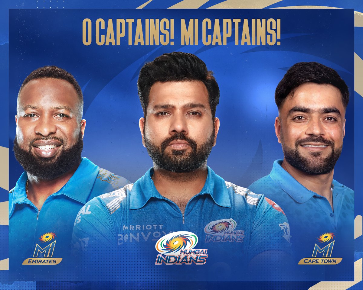mipaltan's tweet photo. 🇮🇳🇦🇪🇿🇦 Leaders of the #OneFamily. 💙

#MICapeTown #MIEmirates @MIEmirates @MICapeTown @ImRo45 @KieronPollard55 @rashidkhan_19 https://t.co/ngGMQWSrgS