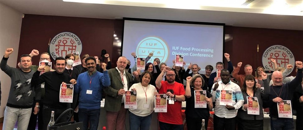 IUFglobal's tweet photo. .@UnitedWorkersOz #Pampas workers are fighting for a fair pay rise and job security for labour-hire workers who have been on insecure contracts for 20+ years!

The IUF &amp; its affiliates stand with them. #Solidarity from unions from 15 countries at IUF's Food Processing Conference! https://t.co/8VOaM2Y97J