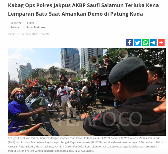 Mulalt_'s tweet photo. #UTAS 
KRONOLOGIS AKSI 1 DESEMBER 2022 DI JAKARTA PUSAT

“ Tidak Benar Tuduhan Pelemparan Batu Terhadap Aparat ” https://t.co/oHV7OkgWGj