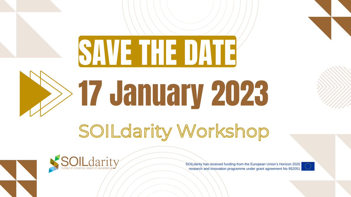 EU_SOILdarity's tweet photo. 🟤17 January 2023
Save the date and stay tuned! We are going to release further details on a very special day.
Which day? Here's a hint: #Soils4Nutrition 🌱

#Soil #Soils #SoilHealth https://t.co/urMW5ec28U