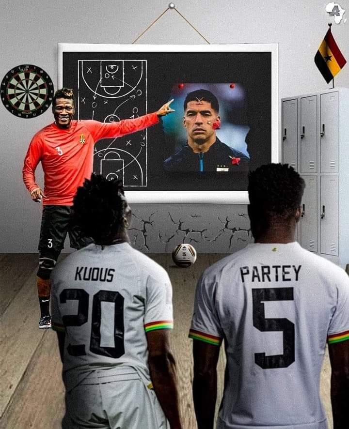 Love this image ❤.

Let's win the game for our former captain Asamoah Gyan