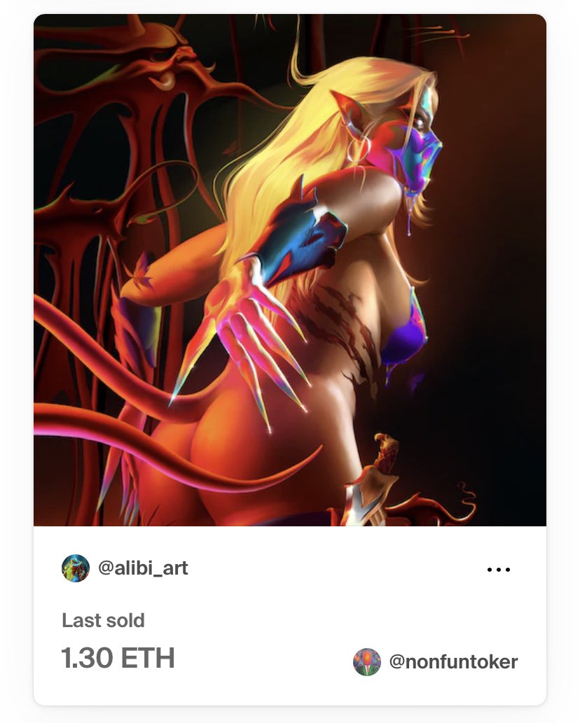 My huntress sold for 1.30 ETH  🥂#NFTart #NFTCommunity #NFTartist