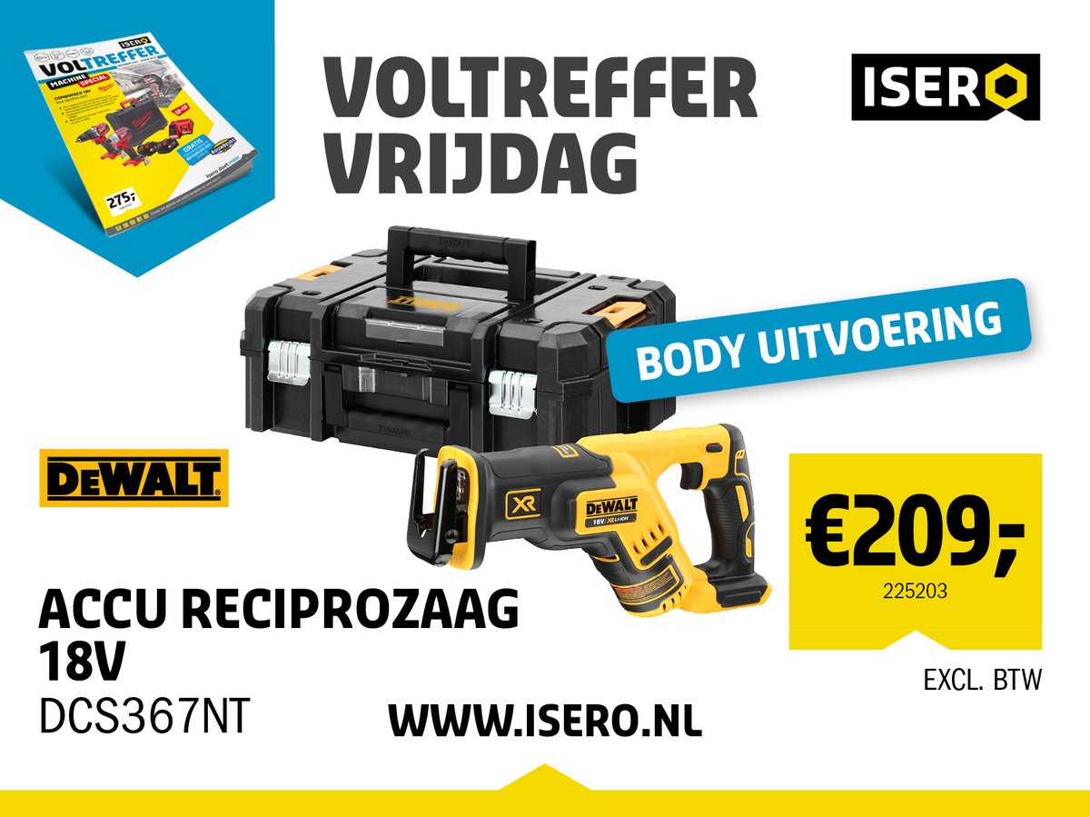 Voltreffer Vrijdag!

Compacte DeWalt reciprozaag, geschikt voor gebruik in lastig te bereiken hoeken 👌

Meer info of direct bestellen:
➡️ bit.ly/3XRyWFu ⬅️