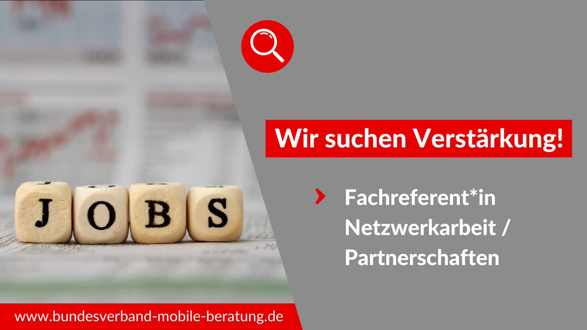 Du hast Spaß am Netzwerken, Erfahrungen im wissenschaftlichen Arbeiten und kennst Dich mit dem Thema #Rechtsextremismus aus? Dann bewirb Dich als Fachreferent*in in unserem Team! Bewerbungsfrist ist der 12. Januar 2023. Alle weiteren Infos hier 👉 bundesverband-mobile-beratung.de/2022/12/01/ste…