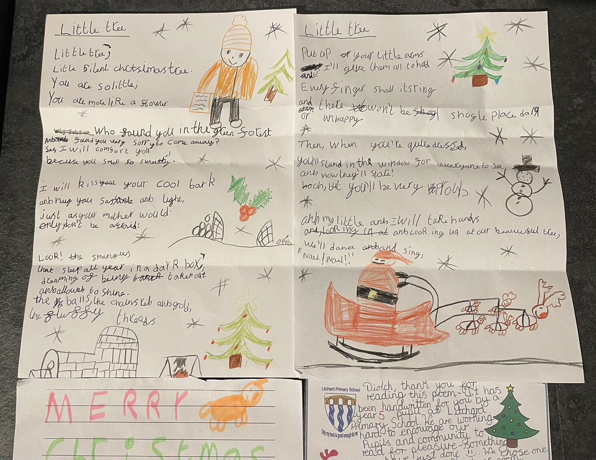What a lovely surprise in the post. Thank you 5F <a href="/LitchardPrimary/">Litchard Primary</a>. Beautiful poem. I loved reading it. It has now become a family Christmas decoration and will be on display every year. 🥰