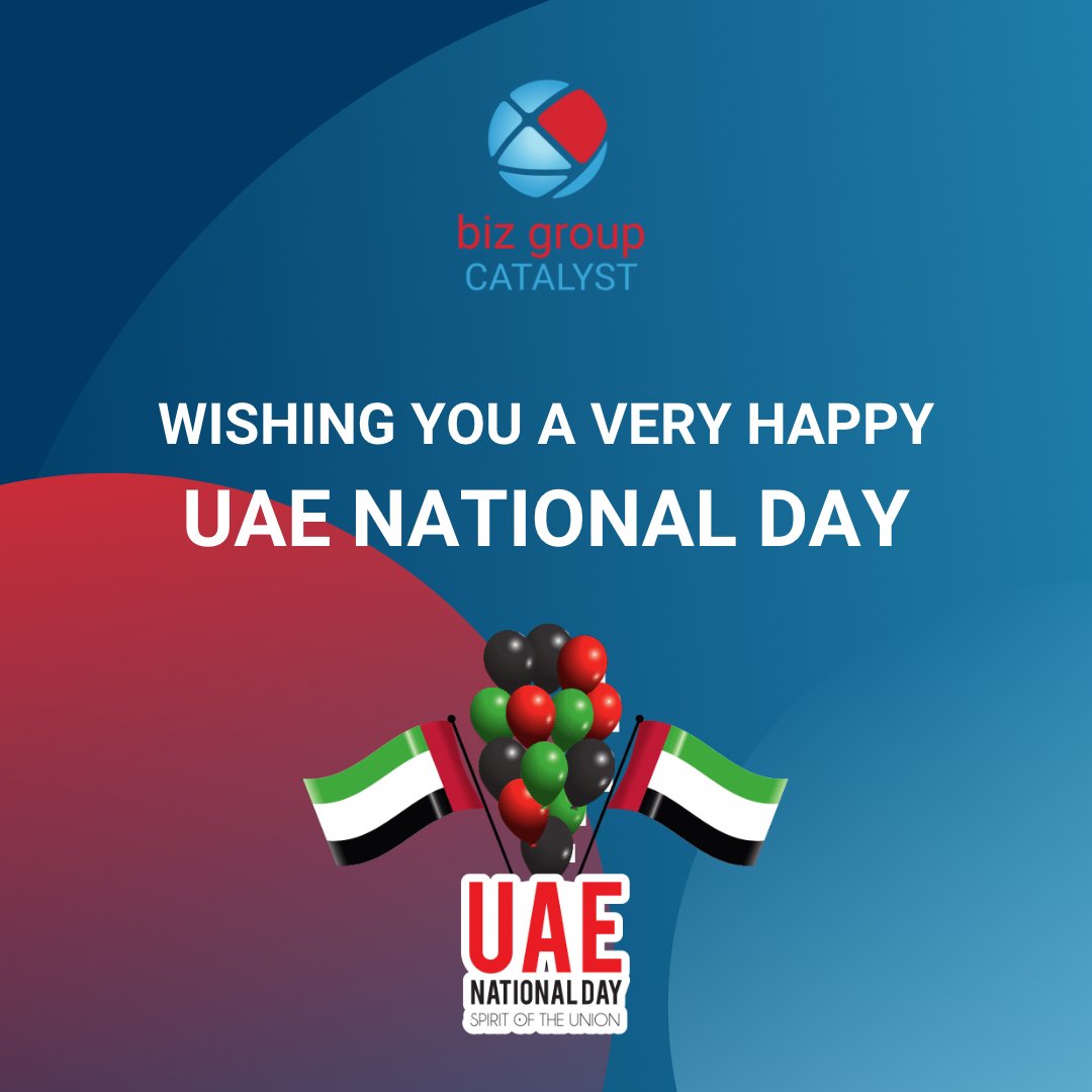 Wishing everyone a very happy UAE National Day from all of us at Biz Group Catalyst!

#uaenationalday #bizgroupcatalyst #nationalday #uae