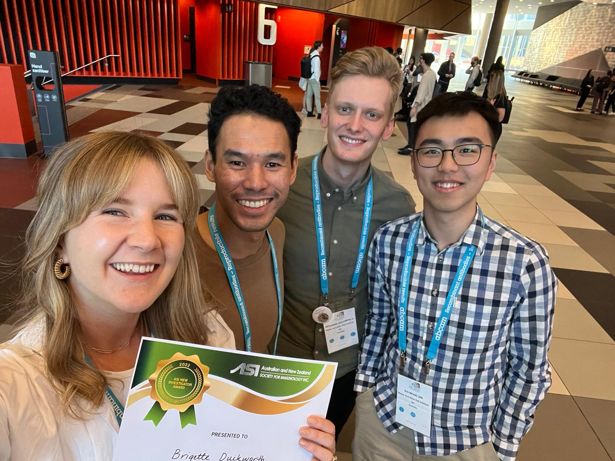 Joanna Groom (@groomlab) on Twitter photo Could π not π be π more π proud.
5 talks, 1 poster, 2 talk prizes (New Investigator <a href="/BrigDoesScience/">Brigette Duckworth</a> β¨ tumour/stromal workshop <a href="/qin_raymond/">Raymond Qin</a> β¨)
What a great week <a href="/ASImmunology/">Australian and New Zealand Society for Immunology</a> #ASI2022MEL Fantastic to be back! Could π not π be π more π proud.
5 talks, 1 poster, 2 talk prizes (New Investigator <a href="/BrigDoesScience/">Brigette Duckworth</a> β¨ tumour/stromal workshop <a href="/qin_raymond/">Raymond Qin</a> β¨)
What a great week <a href="/ASImmunology/">Australian and New Zealand Society for Immunology</a> #ASI2022MEL Fantastic to be back!