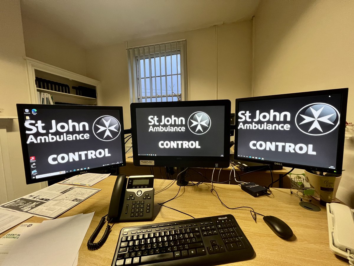 My view as a <a href="/SJAWestComms/">SWR Operational Communications</a> controller for <a href="/stjohnambulance/">St John Ambulance England</a> part of the command and control team. To manage the deployment of First Aiders and Ambulances covering the <a href="/worcxmasfayre/">Worcester Victorian Christmas Fayre</a> #TeamSJA #MySJADay #AskMe #StJohnPeople