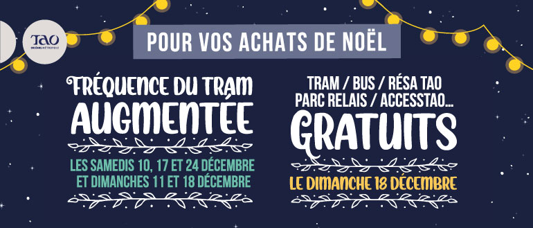#TaoInfo🎄🎁Vos achats de Noël à Orléans : TAO vous y emmène !✨

Retrouvez toutes les infos 🔗urlz.fr/jZRg