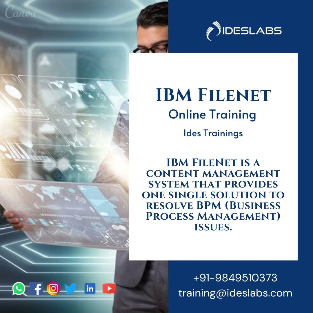 IdesTrainings's tweet image. The IBM FileNet domain contains more than one Content Engine to provide support content object.
For more details: buff.ly/3VhDeEc
#IBM #IBMFileNet #online #training #learning #OnlineCourse #learningisfun #trainingcourse #onlinecoaching #trainingmotivation #comment