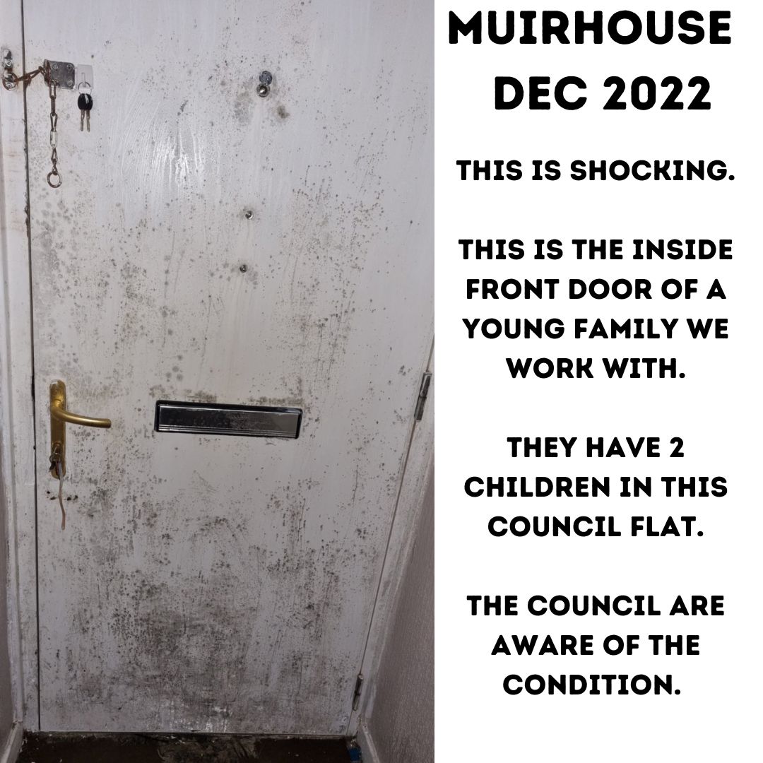 This is shocking. This is council housing in Edinburgh in 2022. 

One of our young families, with 2 young children in the house. This has been ongoing for yrs, we bought them a dehumidifier, but it costs too much to run now. 

We deserve better, our bairns deserve better. Thomas