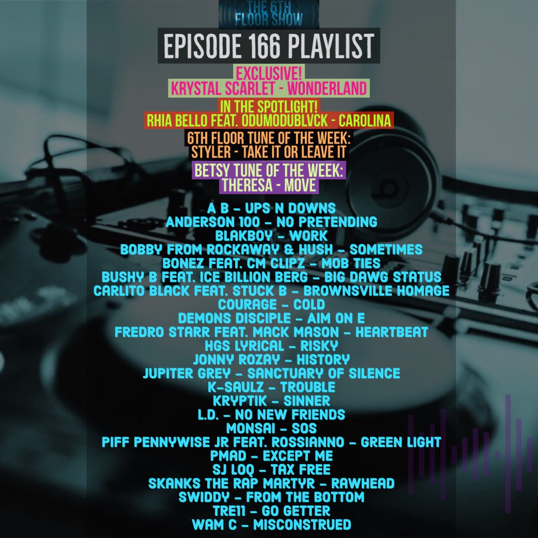 Episode 166 #ComingSoon (06/12/22) #The6thFloorShow 

<a href="/KrysScarlet/">Krystal Scarlet</a> <a href="/Rhia_bello/">RHIA BELLO</a> <a href="/Odumodublvck_/">INDUSTRY MACHINE ⚙️</a> <a href="/abofficial/">arcticbeat</a> <a href="/Anderson100__/">Anderson 100</a> <a href="/BobbyJRockaway/">Bobby J</a> <a href="/Hush313/">Hush</a> <a href="/Bonez_LDN/">I.AM.BONEZ</a> <a href="/ManLikeCourage/">#Chapter4 📖💥🤲🏽</a> <a href="/BushyB__/">Bushy B</a> <a href="/IceBerg305/">Billion Berg</a> <a href="/BLCarlitoBlack/">Carlito BLONL Black</a> <a href="/Stuckbfoh/">stuck b foh</a>