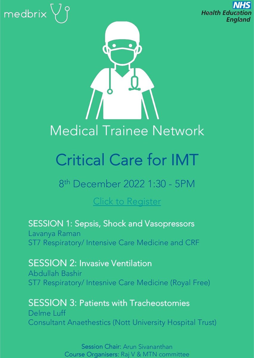 TraineeMedical's tweet photo. Come Airway with me! 

Join us for the MTN teaching afternoon on Critical Care! All you've ever wanted to know about critical care medicine delivered by expert trainees and consultants. 

Registration link: https://t.co/WPxSujFWv4

#MedTwitter #FOAMed #MedEd #FOAMcc https://t.co/ypO2vLMFoh