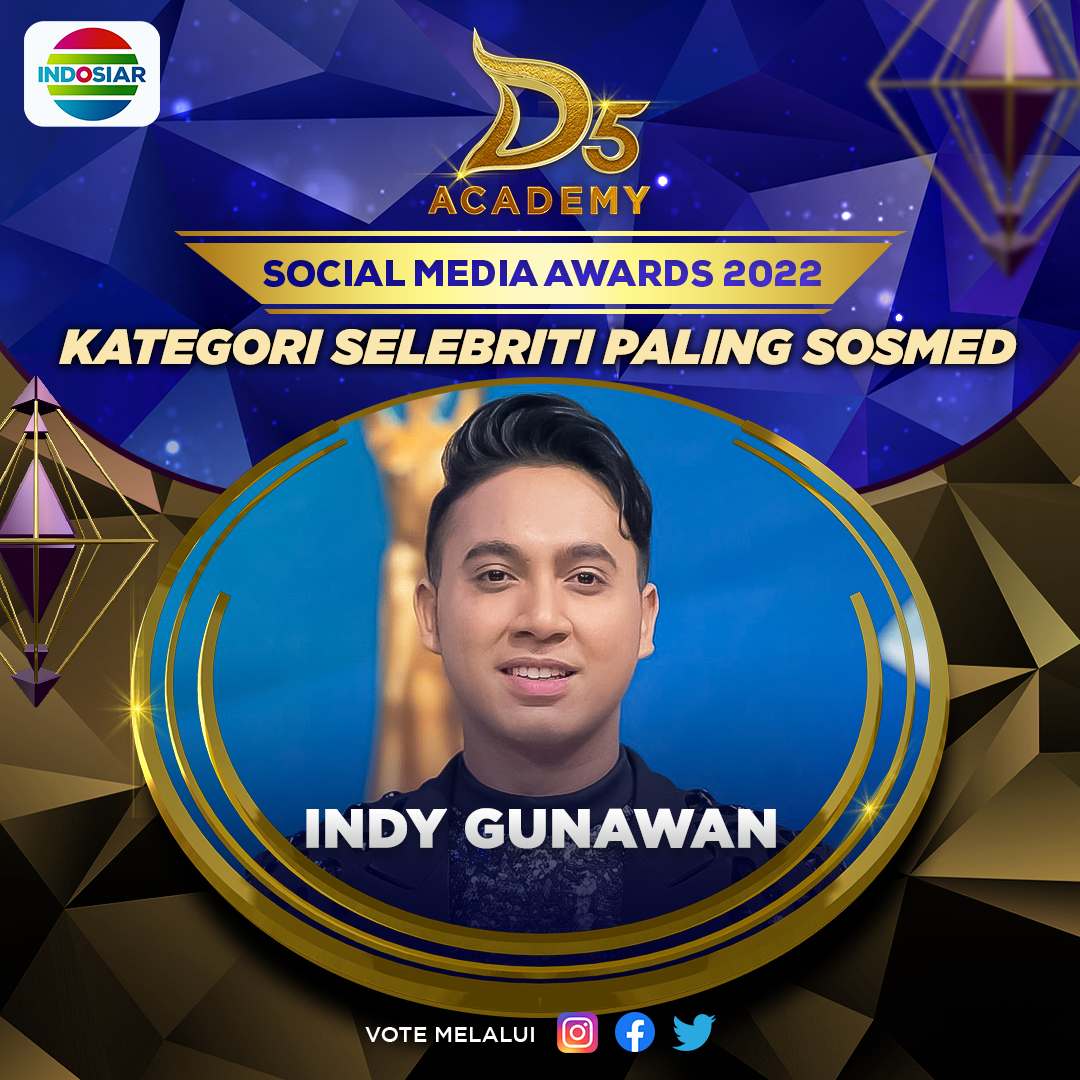 Indosiar's tweet photo. Like postingan ini untuk dukung Indy Gunawan di KATEGORI SELEBRITI PALING SOSMED di #DA5SocialMediaAwards2022! 

#DA5SocialMediaAwards2022 https://t.co/GdQ0ACZ8oQ