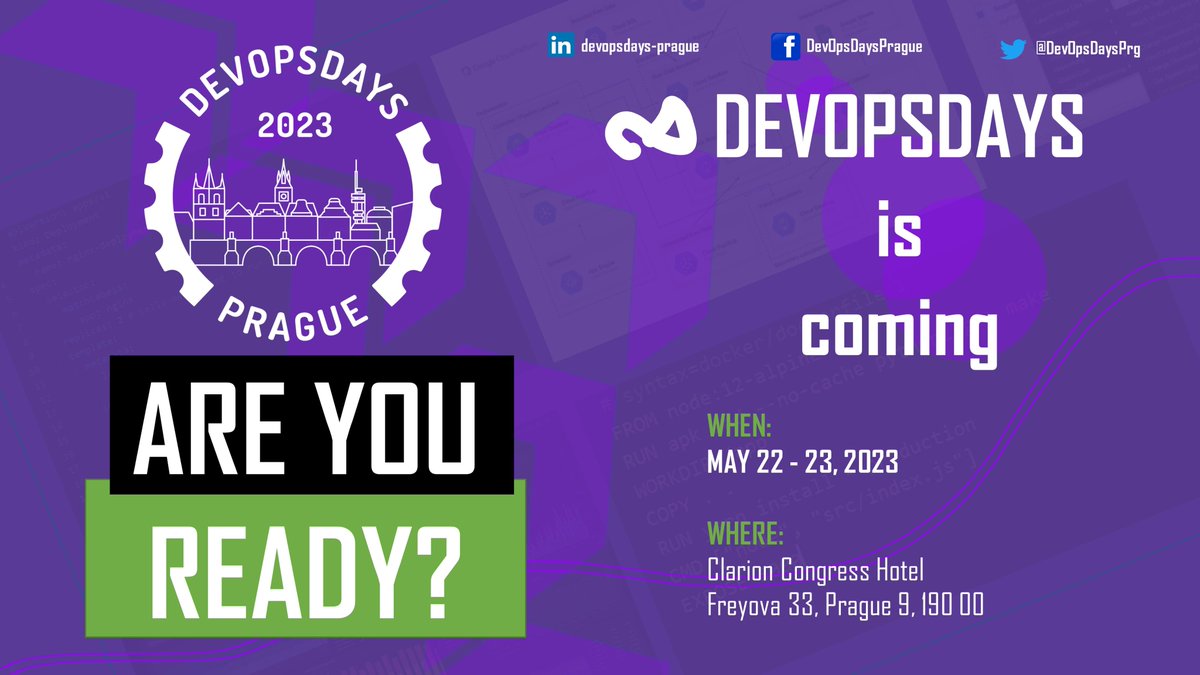 DevOpsDaysPrg's tweet image. We are ready!
We have a date.
We have a place.
