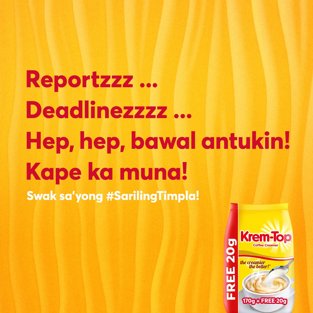 Kremtopph's tweet photo. @jzuluweta Say no more! One cup lang, solb ka na! 🙏 Deserve mo ang creamy sarap na #SwakSaBulsa. Go here: https://t.co/ICwbDJzV03 #SarilingTimpla https://t.co/cc1YR80lXl